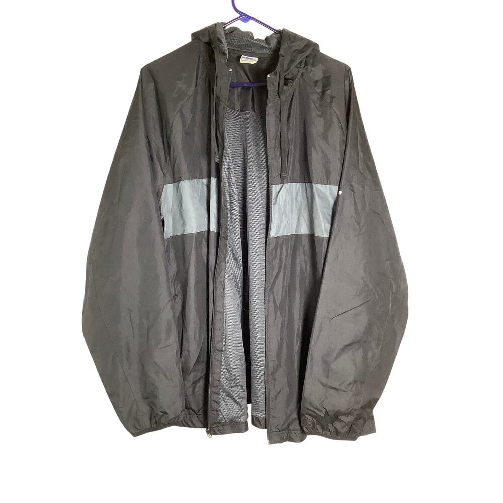 Starter Men's 2XL Black Gray Windbreaker Jacket Vintage Gorpcore Outdoor HR11-24